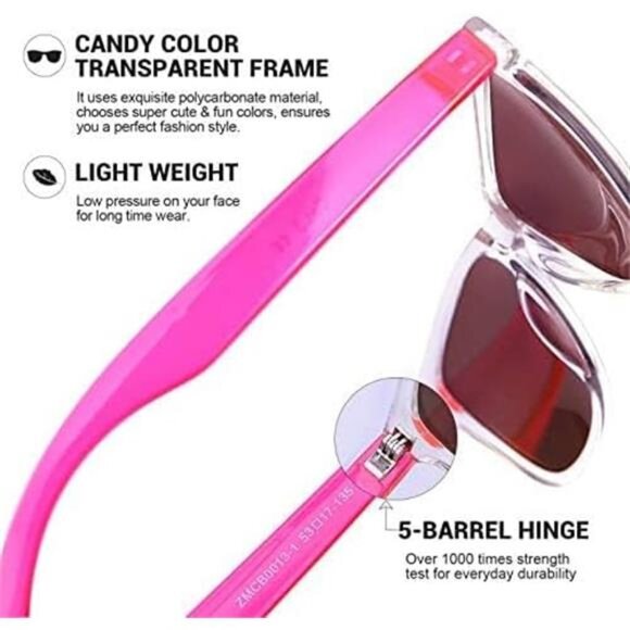 Sunglasses UV400 Mirrored Lens pink - Picture 4 of 7